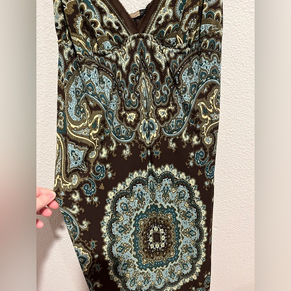 Rozae Nichols Vintage Y2K Indie Boho Paisley 100% Silk Maxi Dress USA Size Small - Picture 4 of 16